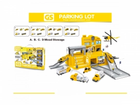 Набір автопаркінг (гараж) з вантажними і будівельними машинами CM559-21