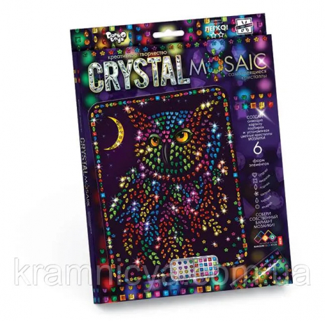 Набір мозаїка з кристалів "Crystal Mosaic"  Сова, CRM-01-06