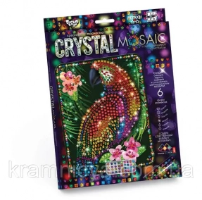 Набір мозаїка з кристалів "Crystal Mosaic" Папуга, CRM-01-10