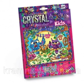 Набір для творчості мозаїка із кристалів "Crystal mosaic kids" Сови, CRM-01-10