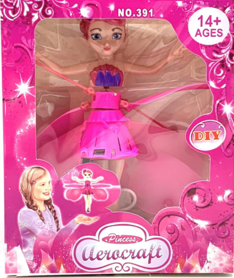 Лялька CY391-1-2-3 літає, реагує на руку, акум., USB, 3 кольори, світло, кор., 16-19,5-5см.