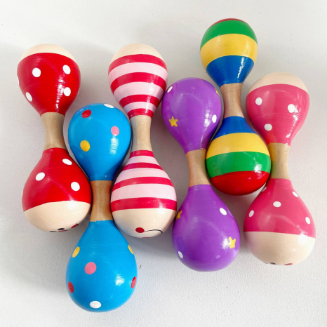 Деревянная музыкальная игрушка Маракас (двусторонний) / Погремушка