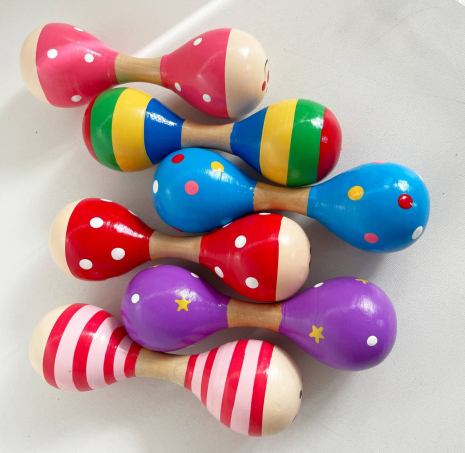 Деревянная музыкальная игрушка Маракас (двусторонний) / Погремушка