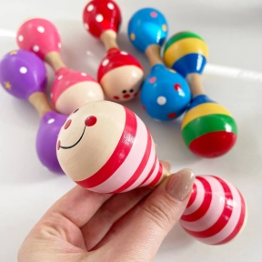 Деревянная музыкальная игрушка Маракас (двусторонний) / Погремушка