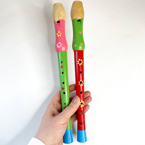 Дерев'яна дитяча сопілка - флейта кольорова