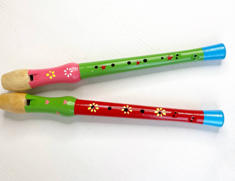 Дерев'яна дитяча сопілка - флейта кольорова