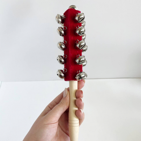 Дерев'яні бубенці на ручці 26 см Д322у-А