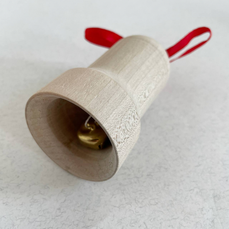 Розфарбуй сам "дзвіночок"середній дерев'яний з червоною стрічкою