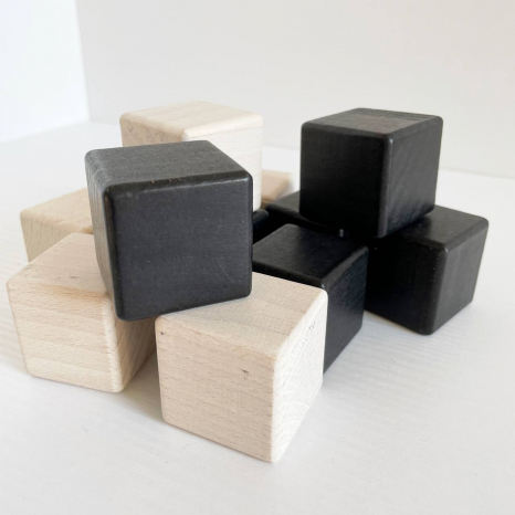Кубики деревянные черно-белые 4х4 (12шт) РУДИ