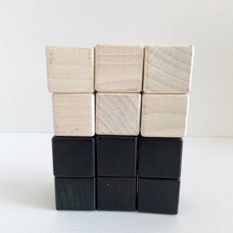 Кубики деревянные черно-белые 4х4 (12шт) РУДИ