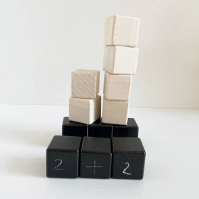 Кубики дерев`ні чорно-білі 4х4 (12шт) РУДІ