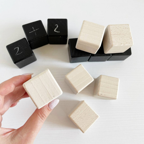 Кубики деревянные черно-белые 4х4 (12шт) РУДИ