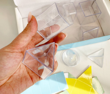 Набір прозорих геометричних фігур з розгорткою (8 шт)