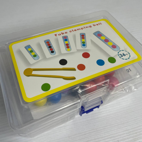 УЦІНКА!!! Дитячий навчальний набір для сортування з картками, кульками, пінцетами