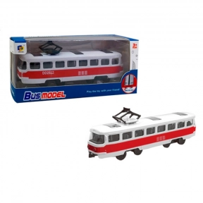 Трамвай DD2814A інерц, 17см, відчиняються двері, 3 кольори, в кор-ці, 18-7-4,5см