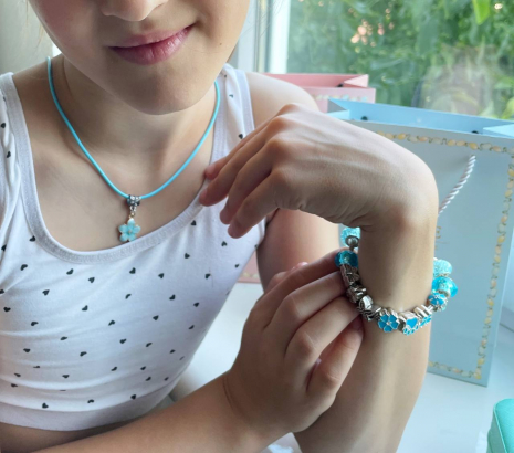 Набір прикрас  6 основ браслетів, шарми, шкатулка, в коробці DLS 1116