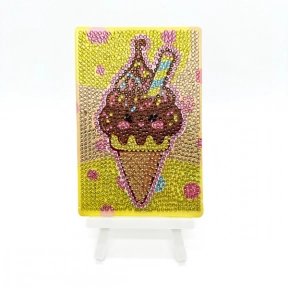 Алмазна мозаїка "Морозиво" Brushme DM4005 з мольбертом 10х15 см