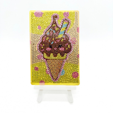 Алмазна мозаїка "Морозиво" Brushme DM4005 з мольбертом 10х15 см