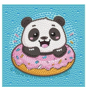 Алмазна мозаїка "Панда донат" Brushme DM5006 з рамкою 15х15 см