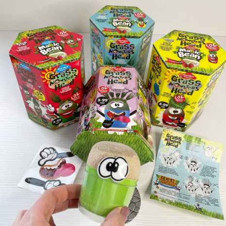 Набір креативної творчості Травянчики "Grass monsters head" Danko Toys.