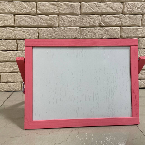 Дошка настільна магнітна двостороння (для крейди та маркерів) 40х52,5х2 рожева РУДІ ДУ253р