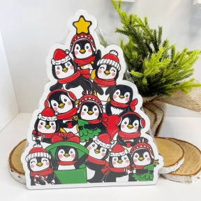 Деревянный пазл новогодние пингвины Познавалка Poznavalka