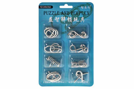 Набір металевих головоломок (8 головоломок в комплекті) Unlock Metal Puzzle синя E520
