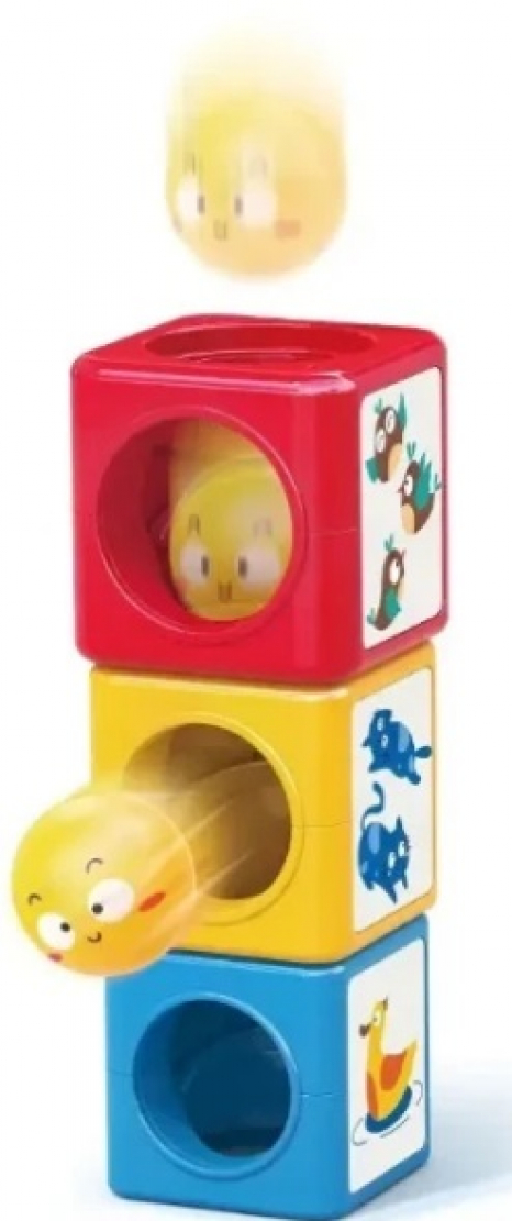 Сортер кольорові кубики з кульками