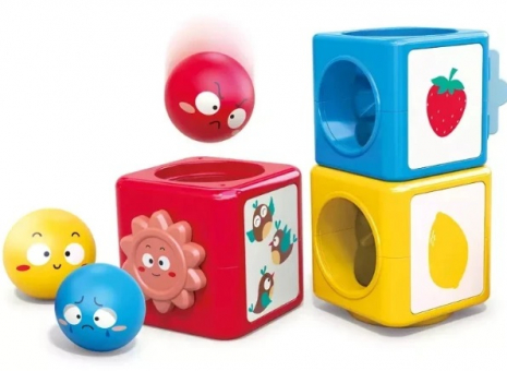 Сортер кольорові кубики з кульками
