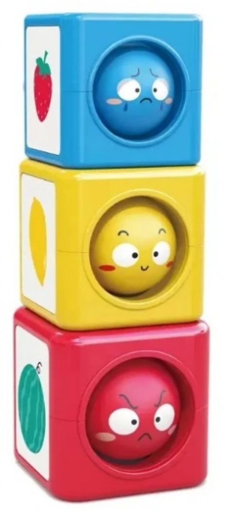 Сортер кольорові кубики з кульками