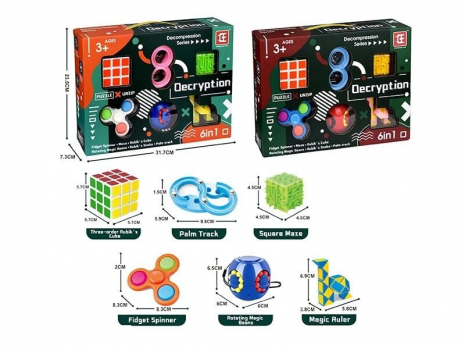 Логічна гра F 401 (60/2) 2 види, 6 в 1, в коробці