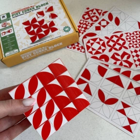 Магнитные кубики-головоломка с карточками заданиями (белокрасные) FD136-5