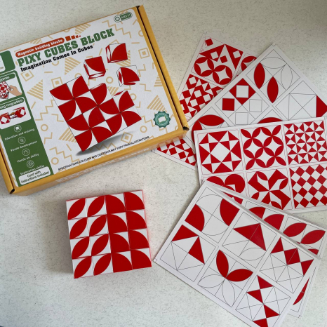 Магнітні кубики-головоломка з картками завданнями (білочеровні) FD136-5