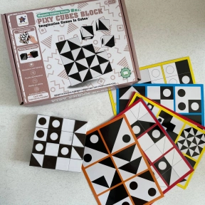 Магнітні кубики-головоломка з картками завданнями (чорнобілі) FD136-7