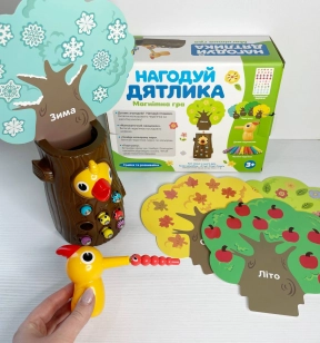 Магнітна гра "Нагодуй пташеня / дятлика" Limo Toy. FT 0015