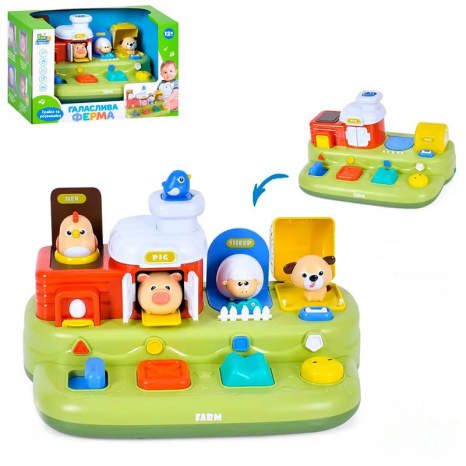 Інтерактивна іграшка для малюків Галаслива ферма з віршами, пісні, рухомі тварини FT 0059