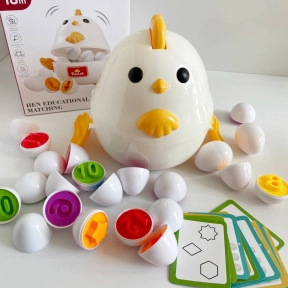 Развивающая игра Курочка с яйцами "Учим цифры,фигуры и счет" FXB-36