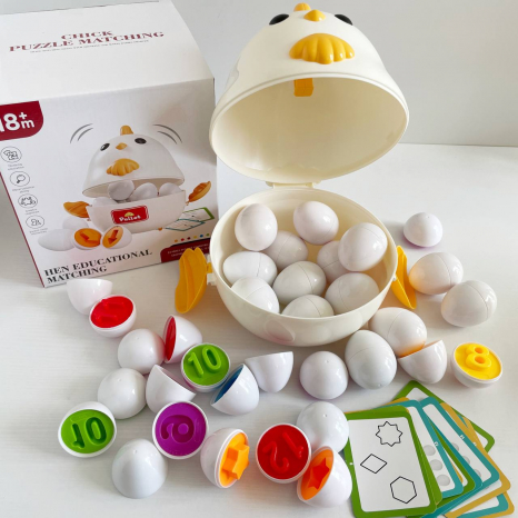 Розвиваюча гра Курочка з яйцями "Вчимо цифри,фігури та рахунок"