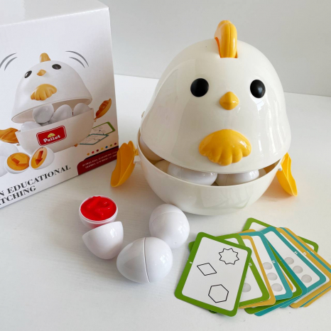Розвиваюча гра Курочка з яйцями "Вчимо цифри,фігури та рахунок"