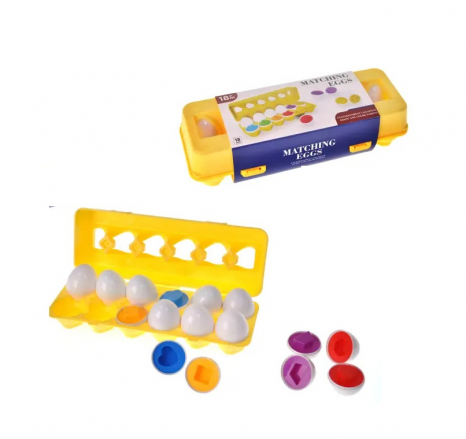 Сортер яйця в лотку Геометричні фігури 12 шт, FXB-4