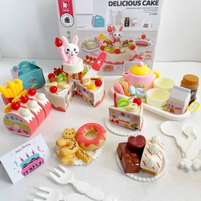 Набор игрушечных сладостей торт и пирожное на липучках, с подсветкой, мелодией G 675 A