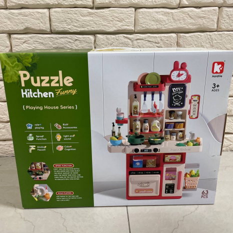 Дитяча ігрова Кухня з світловими-зуковими ефектами, імітація роботи плити, парогенератор, набір продуктів та посуду, G 801 A