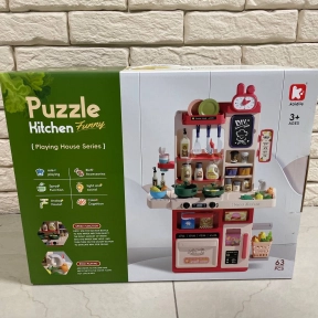 Дитяча ігрова Кухня з світловими-зуковими ефектами, імітація роботи плити, парогенератор, набір продуктів та посуду, G 801 A