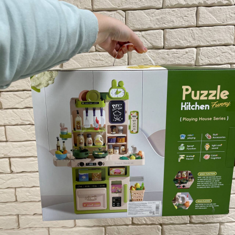 Дитяча ігрова Кухня з світловими-зуковими ефектами, імітація роботи плити, парогенератор, набір продуктів та посуду, G 801 A