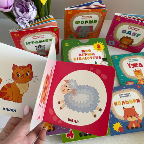 Детская литература. Книги-картонки: Моя первая библиотека (укр) G1990009У Ранок