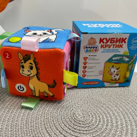 Кубик-крутик Limo Toy озвучивает животные, звуки, стихи и песни украинский язык музыка свет (HB 0076