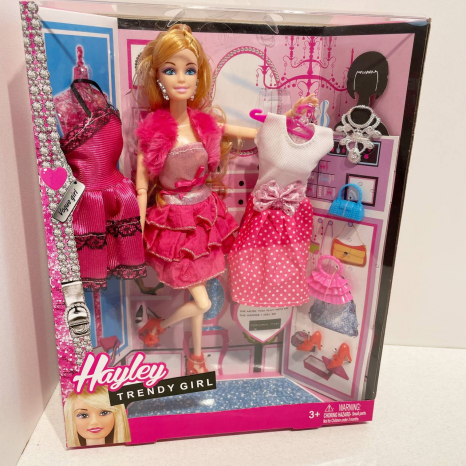 Лялька шарнірна з рожевим одягом, взуття, аксесуари HB878-3