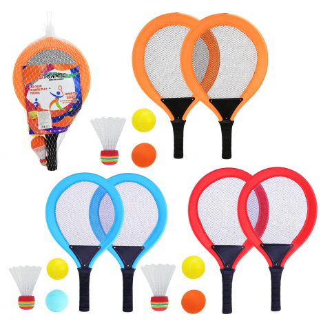 Бадмінтон 2 ракетки 45 см, волан, м'ячик в сітці HB966