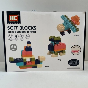 Дитячий конструктор м'який (гумовий), 66 деталей, HC-029C-02