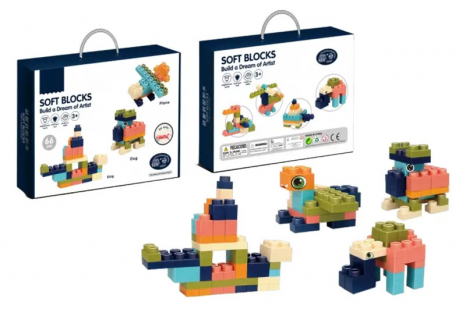 Дитячий конструктор м'який (гумовий), 66 деталей, HC-029C-02